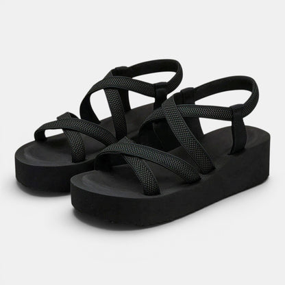 Women's Strappy Wedge Sandals with Platform Sole