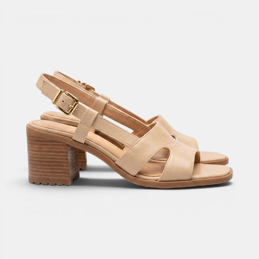 Women's Block Heel Slingback Sandals with Square Toe