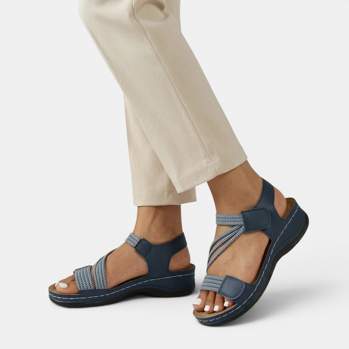 Women's Casual Flat Sandals with Adjustable Straps