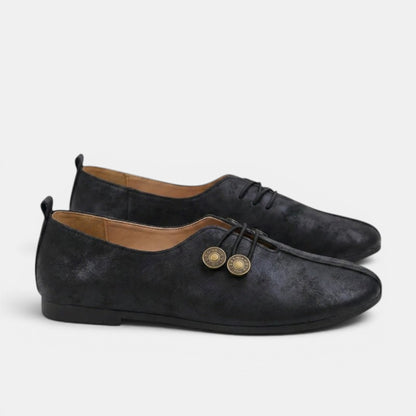 Women's Casual Slip-On Flats with Button Detail