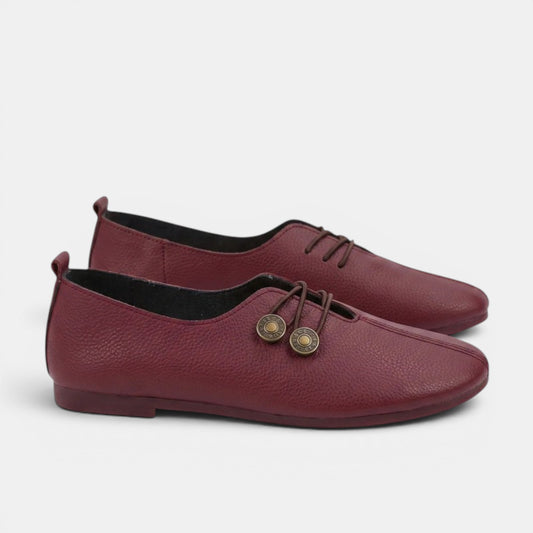 Women's Casual Slip-On Flats with Button Detail