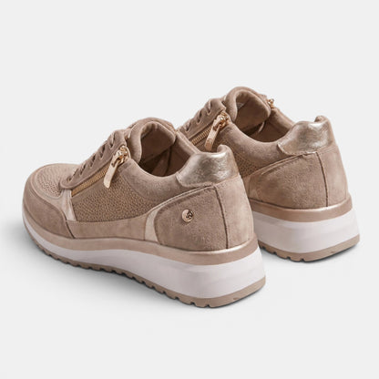 Women's Casual Wedge Sneakers with Side Zipper
