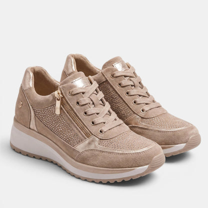Women's Casual Wedge Sneakers with Side Zipper