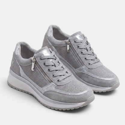 Women's Casual Wedge Sneakers with Side Zipper