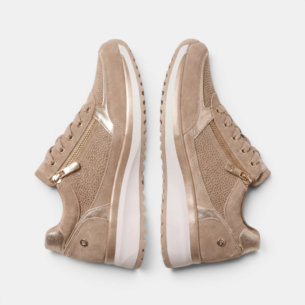 Women's Casual Wedge Sneakers with Side Zipper