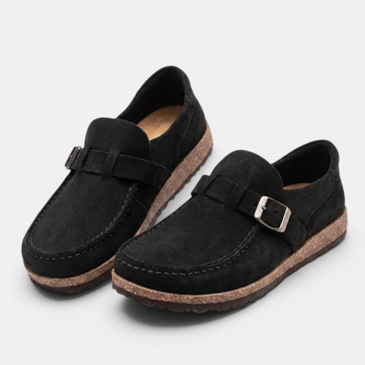 Women's Comfort Slip-On Loafers with Adjustable Buckle
