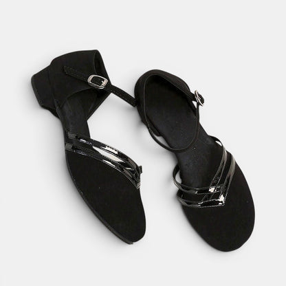 Women's Dance Shoes with Ankle Strap and Low Heel