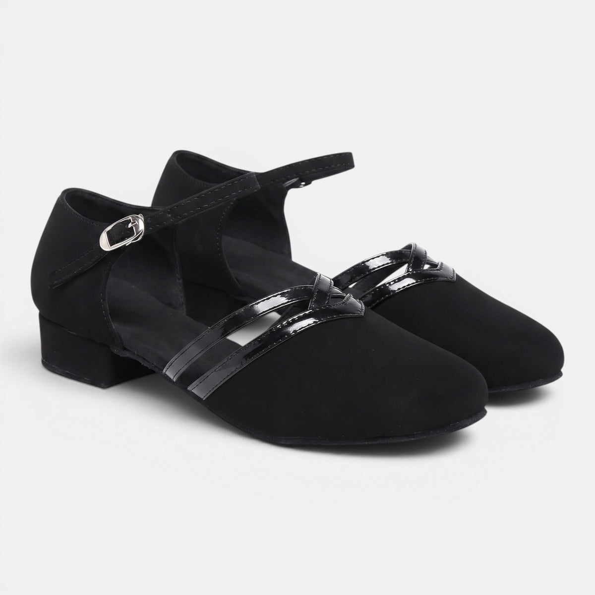 Women's Dance Shoes with Ankle Strap and Low Heel