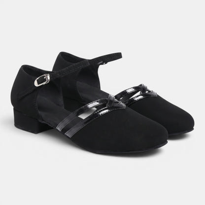 Women's Dance Shoes with Ankle Strap and Low Heel