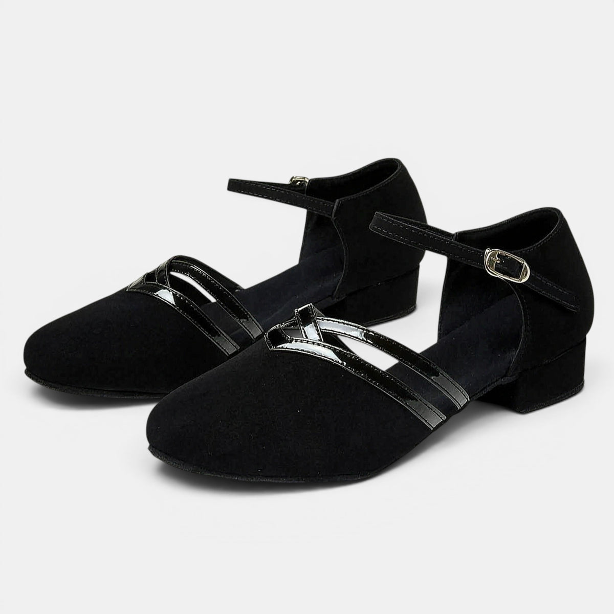 Women's Dance Shoes with Ankle Strap and Low Heel