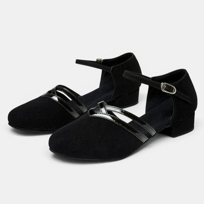 Women's Dance Shoes with Ankle Strap and Low Heel