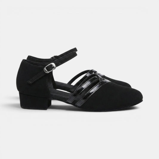Women's Dance Shoes with Ankle Strap and Low Heel