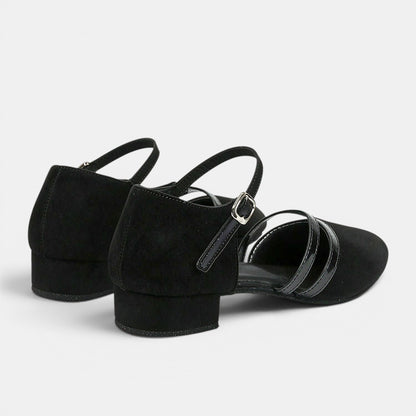 Women's Dance Shoes with Ankle Strap and Low Heel