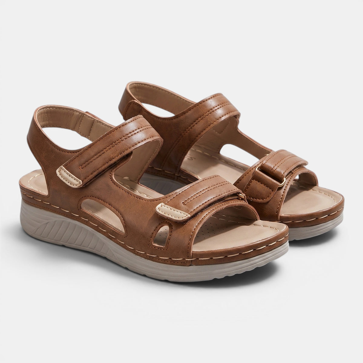 Women's Double Strap Walking Sandals with Open Toe