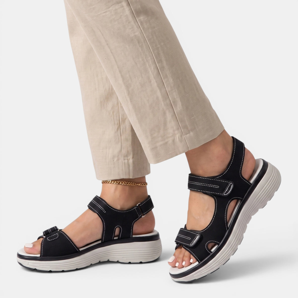 Women's Double Strap Walking Sandals with Open Toe
