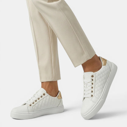 Women's Low Top Platform Sneakers with Quilted Design