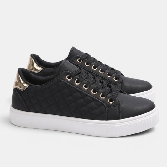 Women's Low Top Platform Sneakers with Quilted Design