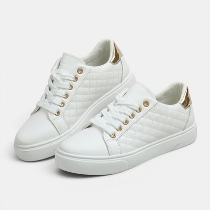 Women's Low Top Platform Sneakers with Quilted Design