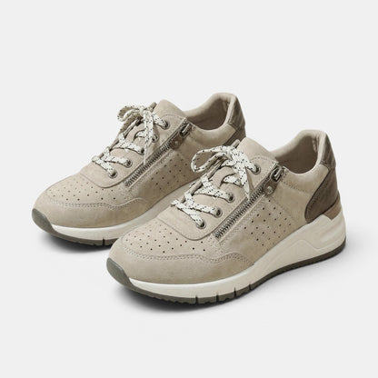 Women's Low Top Walking Shoes with Supportive Platform Sole