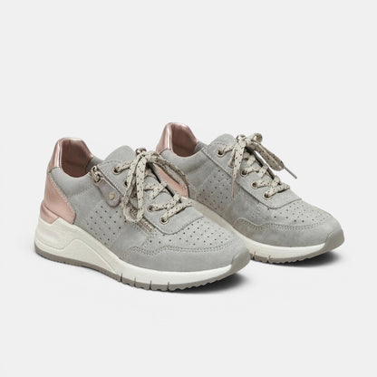 Women's Low Top Walking Shoes with Supportive Platform Sole