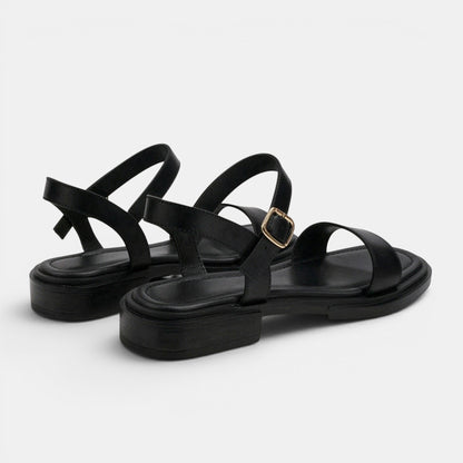Women's Open Toe Buckle Strap Sandals with Low Heel