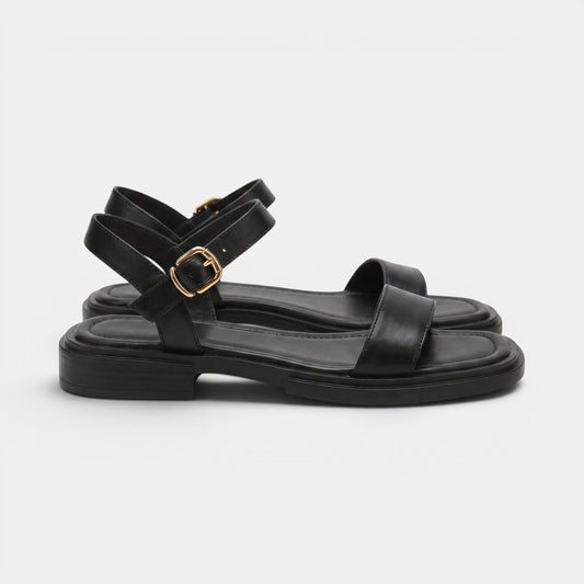 Women's Open Toe Buckle Strap Sandals with Low Heel