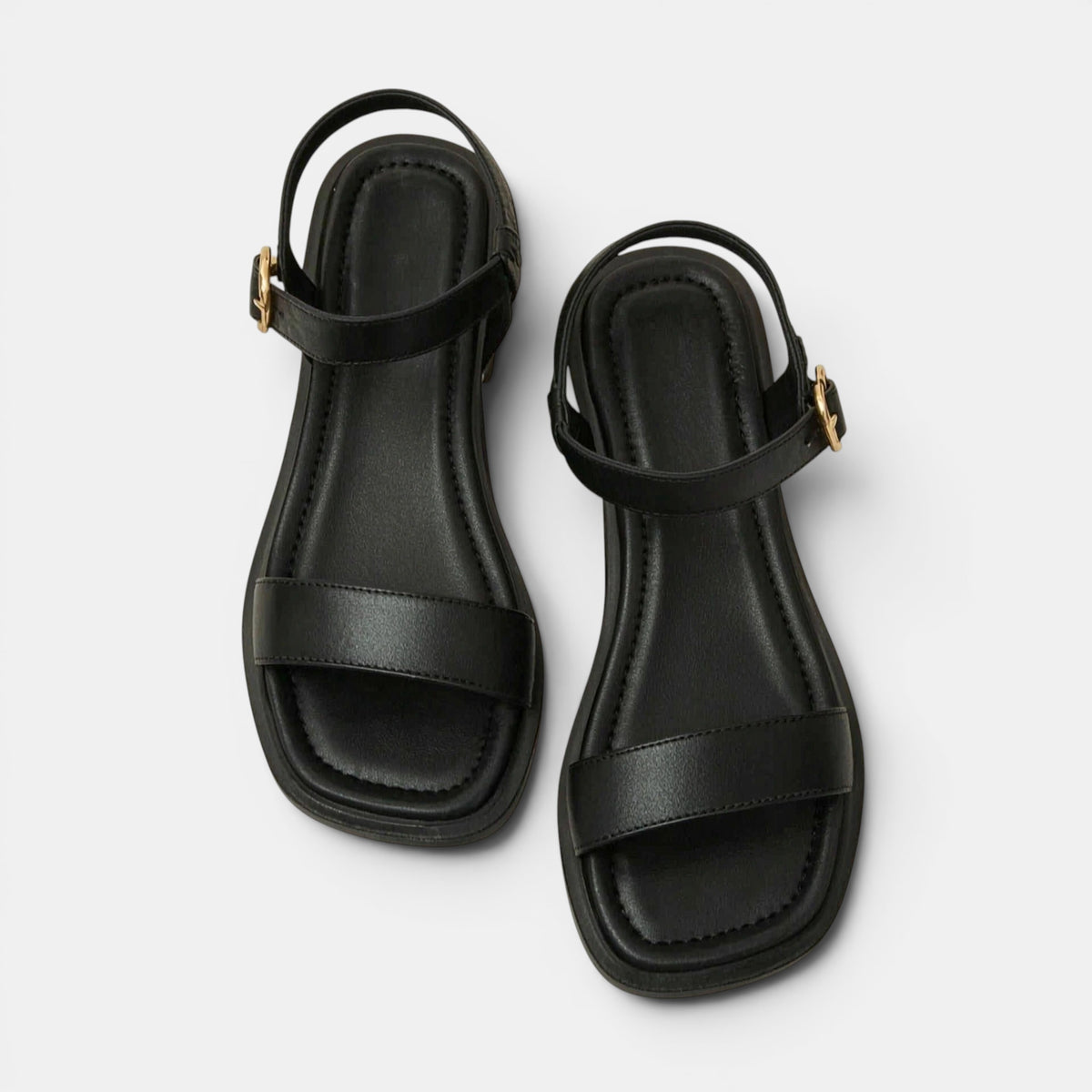 Women's Open Toe Buckle Strap Sandals with Low Heel