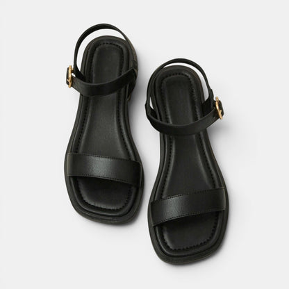 Women's Open Toe Buckle Strap Sandals with Low Heel