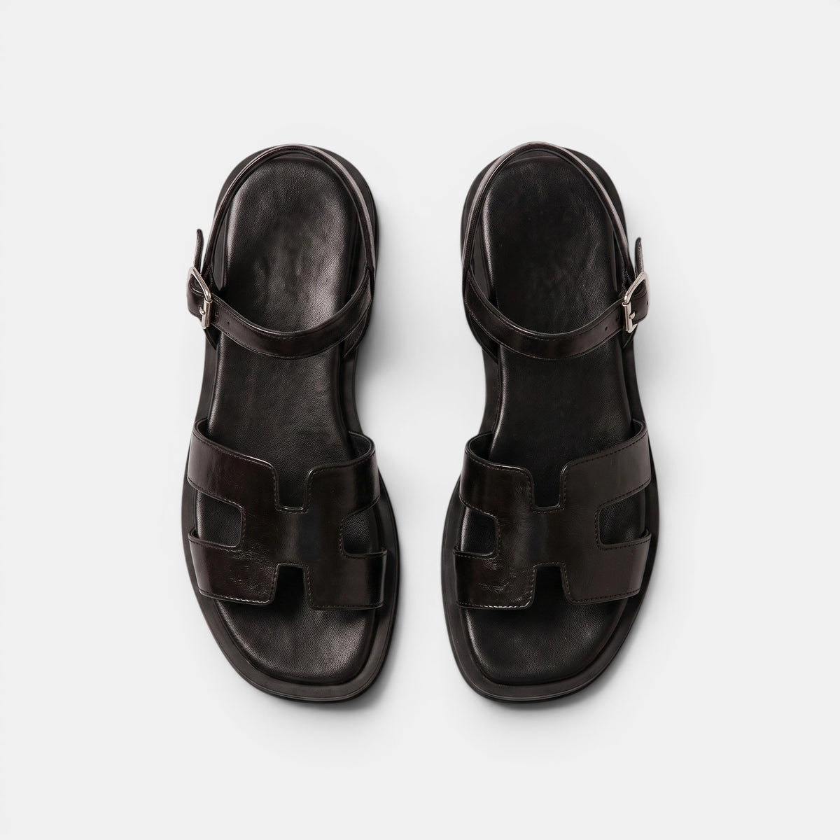 Women's Open Toe Flat Sandals with Adjustable Ankle Strap