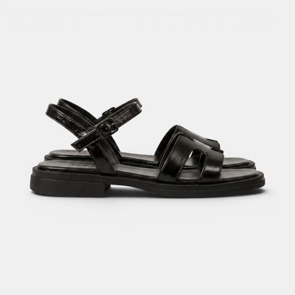 Women's Open Toe Flat Sandals with Adjustable Ankle Strap