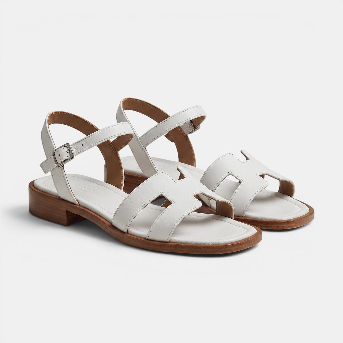 Women's Open Toe Flat Sandals with Adjustable Ankle Strap