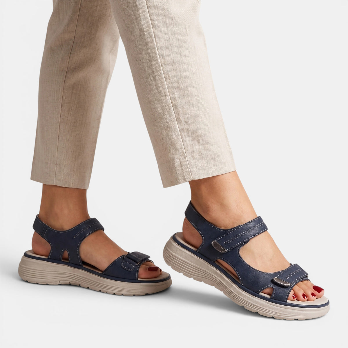 Women's Open Toe Platform Sandals with Adjustable Straps