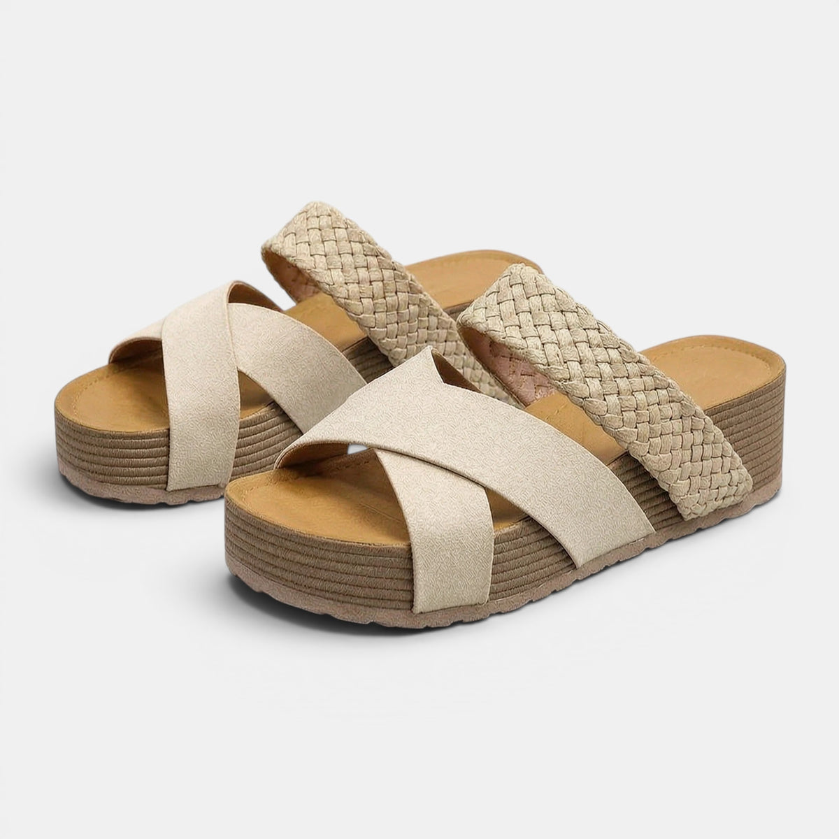 Women's Open Toe Sandals with Cross Strap Design