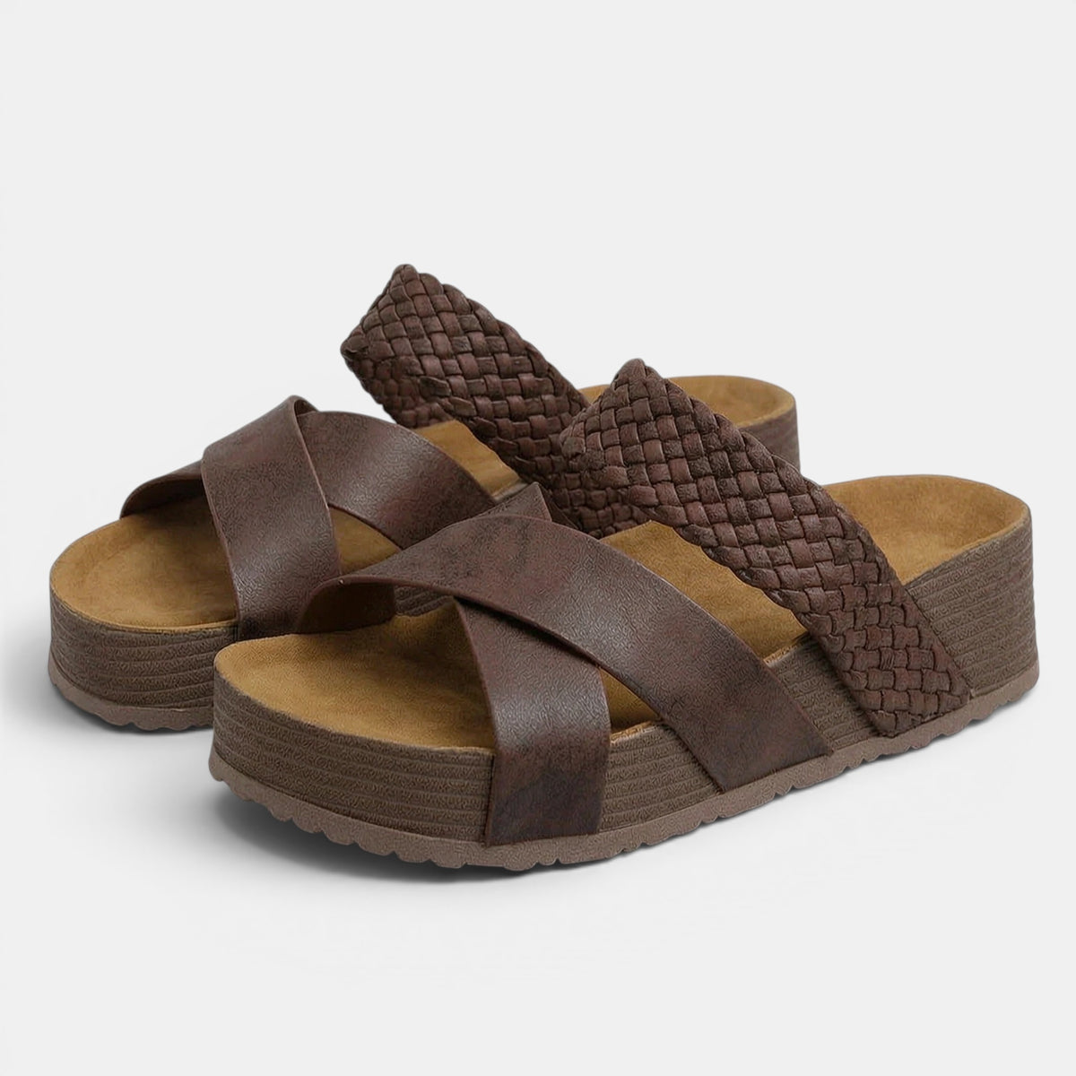 Women's Open Toe Sandals with Cross Strap Design