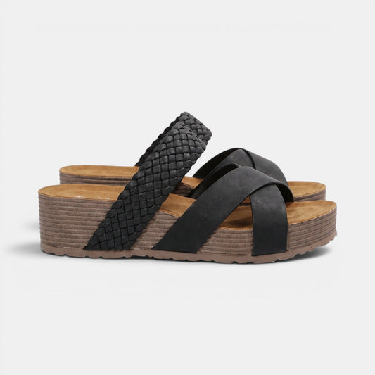 Women's Open Toe Sandals with Cross Strap Design