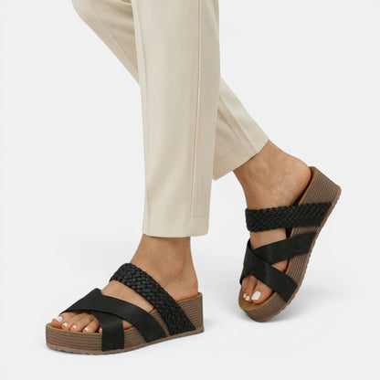 Women's Open Toe Sandals with Cross Strap Design