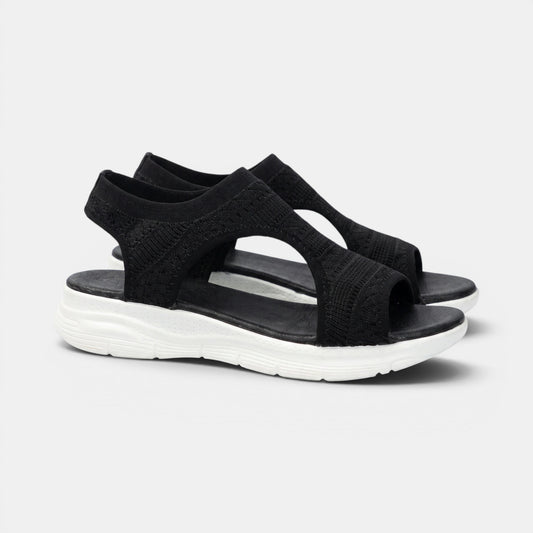 Women's Open Toe Sandals with Knit Strap Design