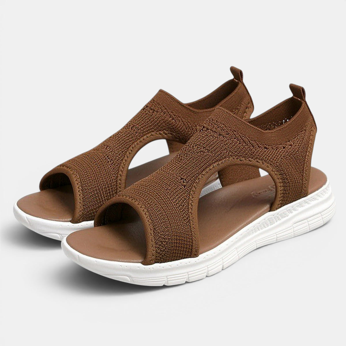 Women's Open Toe Sandals with Knit Strap Design