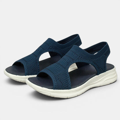 Women's Open Toe Sandals with Knit Strap Design