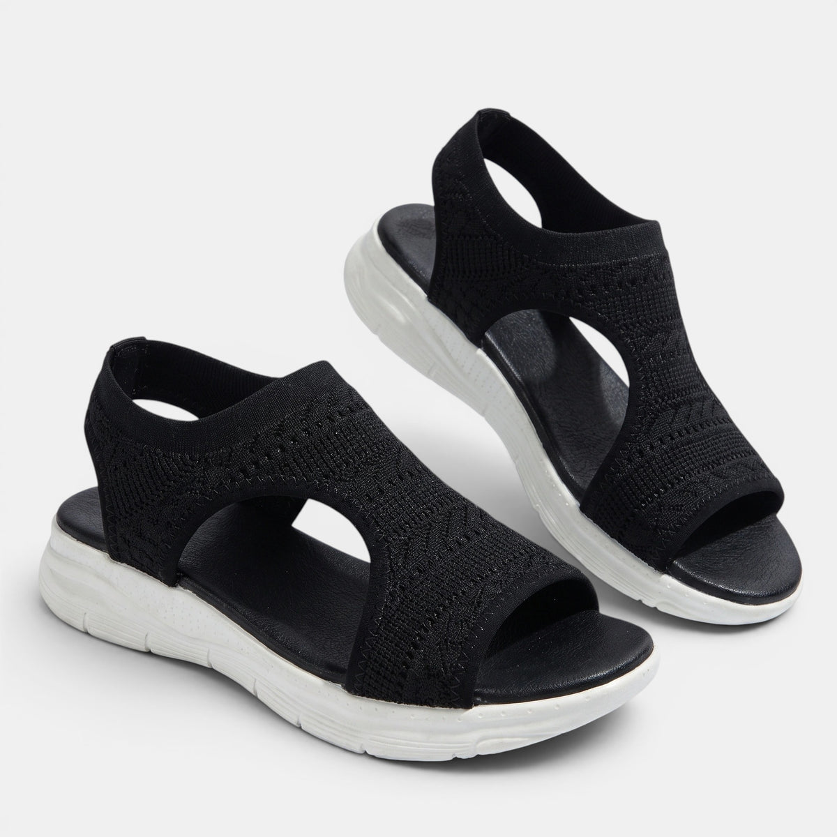 Women's Open Toe Sandals with Knit Strap Design
