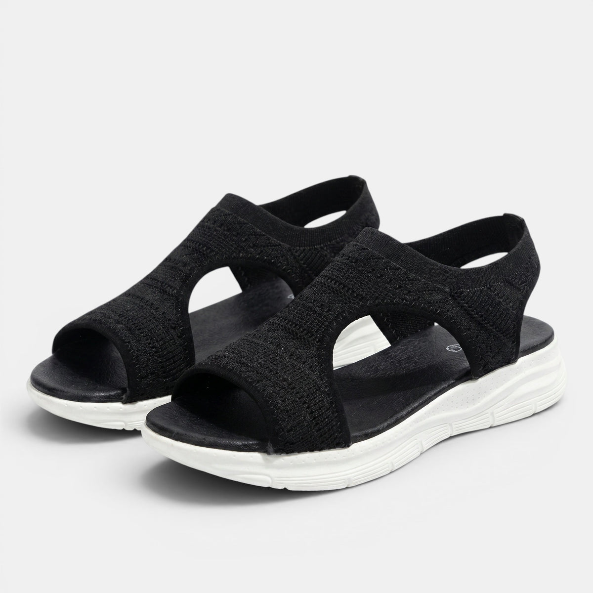 Women's Open Toe Sandals with Knit Strap Design
