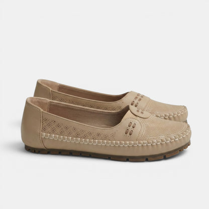 Women's Perforated Slip On Flats with Cushioned Footbed