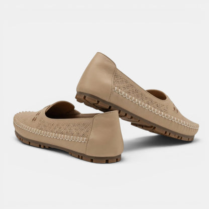 Women's Perforated Slip On Flats with Cushioned Footbed