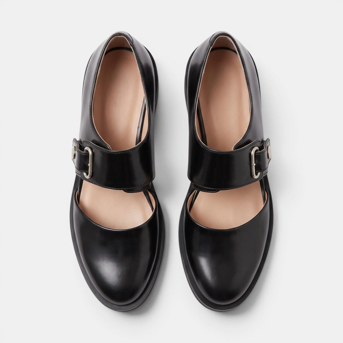 Women's Round Toe Mary Jane Shoes with Buckle Strap