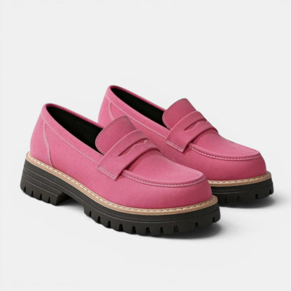 Women's Slip On Penny Loafers with Chunky Sole