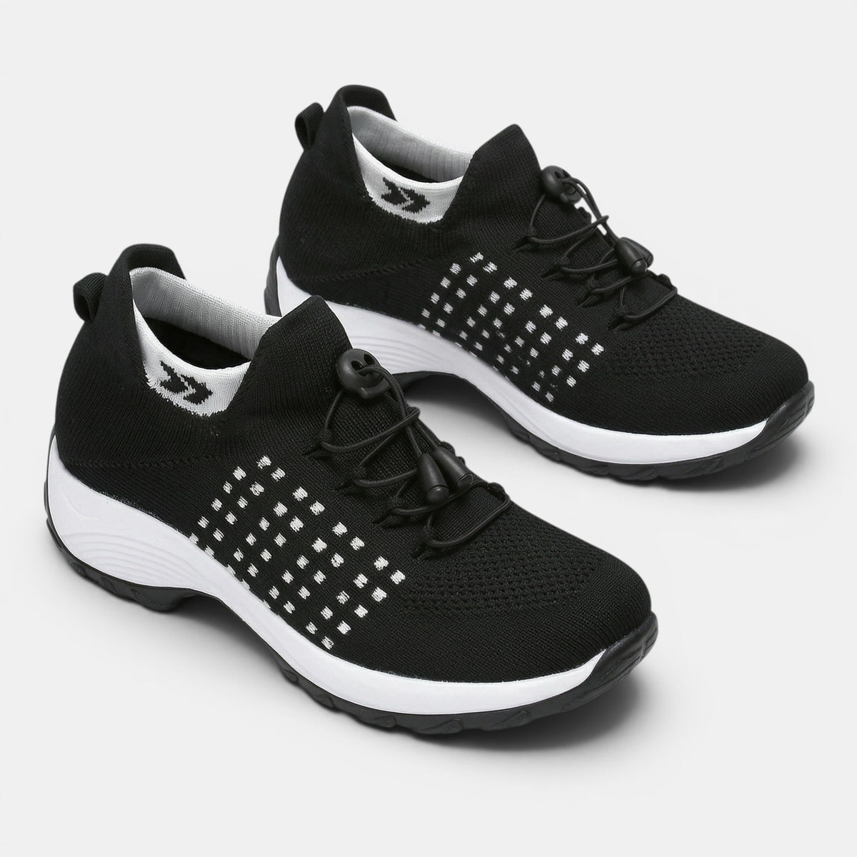 Women's Slip-On Walking Shoes with Adjustable Toggle Laces