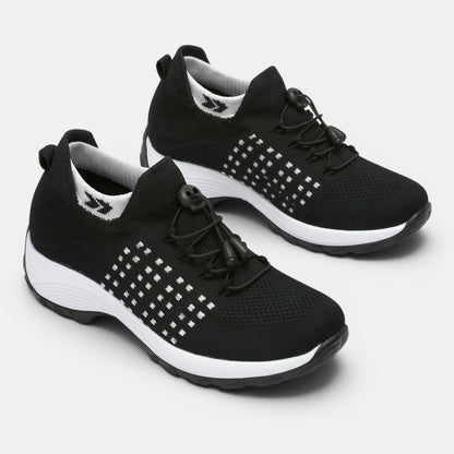 Women's Slip-On Walking Shoes with Adjustable Toggle Laces