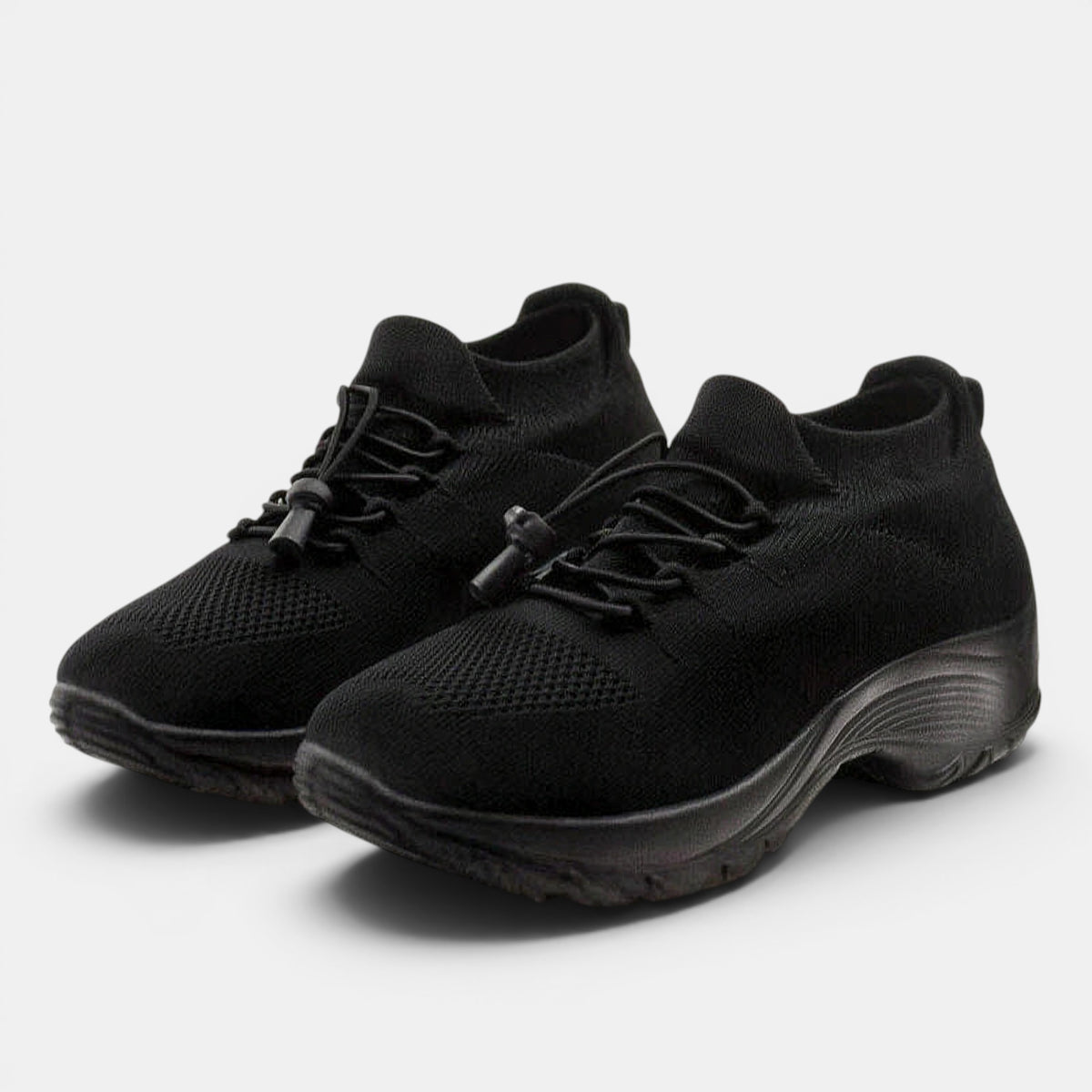Women's Slip-On Walking Shoes with Adjustable Toggle Laces