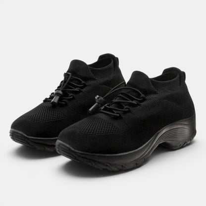 Women's Slip-On Walking Shoes with Adjustable Toggle Laces