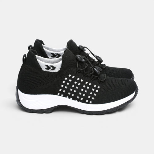 Women's Slip-On Walking Shoes with Adjustable Toggle Laces